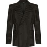 Randiga Svarta Kritstrecksrandiga kostymer från Dolce & Gabbana i Storlek XL för Herrar 