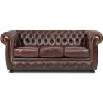 Dublin Chesterfield 3-sits soffa brunt läder
