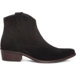 Svarta Ankle-boots från Duffy på rea i storlek 36 med Dragkedja med spetsig tå med Klackhöjd 3cm till 5cm i Mocka för Damer 
