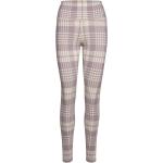 Dusty Violet Plaid Check Tights Sport Running-training Tights Multi/patterned AIM'N