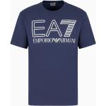 Blåa Kortärmade Tränings t-shirts från Armani Emporio Armani på rea i Storlek M med Rund ringning i Bomull för Herrar 