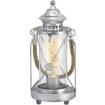 Vintage Silvriga Vardagsrumslampor från Eglo i Glas 