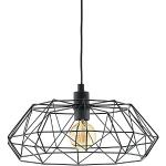 EGLO Pendellampa Carlton 2, 1 lampa vintage pendellampa, retro hängande lampa av stål, färg: svart, fattning: E27