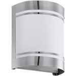 EGLO Cerno-vägglampa för utomhusbruk, 1 lampa utomhu, vägglampa i rostfritt stål, färg: silver, vit, glas: vit, satinerad, fattning: E27, IP44