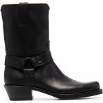 Svarta Cowboy-boots från Buttero på rea i storlek 40 med Blockklack med Fyrkantig tå i Läder för Herrar 