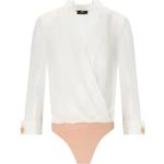 Beige Trekvartsärmade Bodysuits med strass från Elisabetta Franchi på rea i Polyester för Damer 