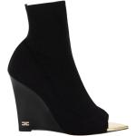 Svarta Ankle-boots från Elisabetta Franchi på rea med Kilklack med öppen tå för Damer 