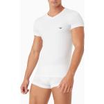 Vita Kortärmade T-shirts stora storlekar från Armani Emporio Armani på rea i Storlek XXL med V-ringning för Herrar 