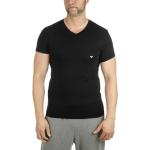 Svarta Kortärmade Kortärmade T-shirts från Armani Emporio Armani på rea i Storlek L med V-ringning för Herrar 