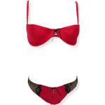 Randiga Röda Bikini-BH från Armani Emporio Armani med Vaddering i Satin för Damer 