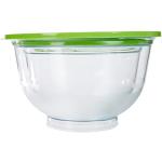 Emsa 514563 Uppsättning av 2 salladsskålar (med lock, glasklar plast, 2 och 3,5 liter, 22 och 26 cm, superline) transparent/grön