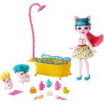Enchantimals GJX36 – badkul lekset med Petya Pig docka, 2 kulting figurer (1 av dem med färgändringsfunktion) och 11+ tillbehör, leksaker från 4 år