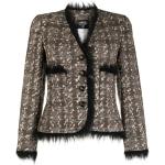 Vintage Hållbara Bruna Tweedkavajer med fransar från Chanel i Storlek S i Tweed för Damer 