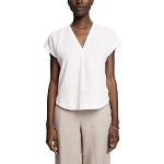 Vita Kortärmade blusar från Esprit Collection i Storlek L med V-ringning för Damer 