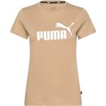 Beige Kortärmade Tränings t-shirts från Puma Ess i Storlek XS 