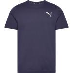 Marinblåa Kortärmade Tränings t-shirts från Puma Ess i Storlek S 