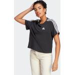 Vita Tränings t-shirts från adidas Essentials 3-Stripes i Storlek L med Rund ringning i Jerseytyg för Damer 