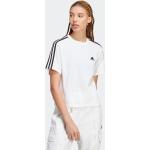 Vita Tränings t-shirts från adidas Essentials 3-Stripes i Storlek XXL med Rund ringning i Jerseytyg för Damer 