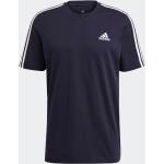 Blåa Tränings t-shirts från adidas Essentials 3-Stripes på rea i Storlek S för Herrar 
