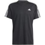 Svarta T-shirts från adidas Essentials 3-Stripes på rea i Storlek S för Herrar 