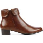 Konjakbruna Ankle-boots från Everybody med Klackhöjd till 3cm i Läder för Damer 