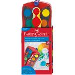 Faber-Castell 125031 – Färglåda CONNECTOR med 24 färger, inklusive täckvit, penselfack och namnfält, röd, 1 st