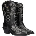 Höst Blommiga Svarta Cowboy-boots från Fabienne Chapot med Fyrkantig tå för Damer 