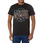 FEA Lynyrd Skynyrd Stripes and Stars Vintaged Logo T-shirt för män, Svart, XXL
