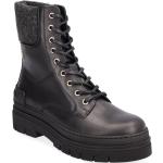 Svarta Ankle-boots från Tommy Hilfiger i storlek 36 med Snörning i Filt 