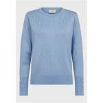 Ljusblåa Långärmade Stickade tröjor från FREEQUENT i Storlek S med Rund ringning för Damer 