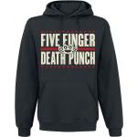 Svarta Långärmade Five Finger Death Punch Huvtröjor i Storlek XL i Bomull för Herrar 