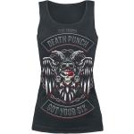 MC/Biker wear Svarta Ärmlösa Five Finger Death Punch Tank tops i Storlek S i Bomull för Damer 