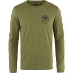 Ekologiska Gröna Långärmade Långärmade T-shirts från Fjällräven i Storlek L för Herrar 