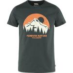 Ekologiska Mörkblåa T-shirts med tryck från Fjällräven i Storlek S för Herrar 
