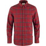 Casual Ekologiska Röda Långärmade Flanellskjortor från Fjällräven Övik i Storlek XL i Flanell för Herrar 