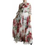 Vinter Vadlånga Blommiga Vita Trekvartsärmade Blommiga klänningar från Dolce & Gabbana på rea för Damer 