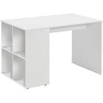 FMD Skrivbord med hylla, trä, vit, 117x73x75 cm