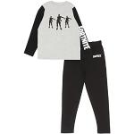 Fortnite Flossing Emotes Long Pyjamas Set, Barn, 7-15 år, Svart, Officiell Merchandise, Svart/ljung grå, 7-8 År