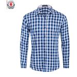 Casual Vår Rutiga Blåa Långärmade Mönstrade skjortor i Storlek XL för Herrar 