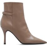 Svarta Ankle-boots med Klackhöjd över 9cm i Läder för Damer 