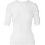 Vita Festliga Stickade tröjor med Rund ringning i Viskos för Damer 