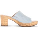 Blåa Slip in-sandaler från Gabor med Klackhöjd 3cm till 5cm i Mocka för Damer 