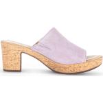 Lila Slip in-sandaler från Gabor med Klackhöjd 3cm till 5cm i Mocka för Damer 