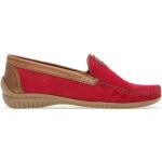 Röda Loafers från Gabor Bruna på rea med Klackhöjd till 3cm i Mocka för Damer 