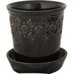 Svarta Keramikkrukor från Skånska Möbelhuset med diameter 15cm - 15 cm 