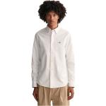 Vita Långärmade Mönstrade skjortor från Gant på rea med stretch i Storlek S med Button down för Herrar 