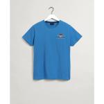 Blåa Kortärmade Kortärmade T-shirts från Gant Shield på rea i Storlek L för Herrar 