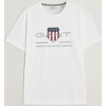 Vita Kortärmade Kortärmade T-shirts från Gant Shield på rea i Storlek S med Rund ringning för Herrar 