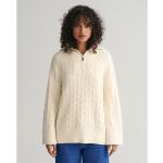Gant Herringbone Half Zip Sweater Beige XL Kvinna