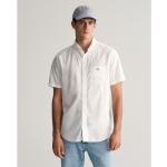 Retro Vita Kortärmade Kortärmade skjortor från Gant på rea i Storlek M med Button down i Polyester för Herrar 